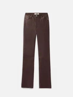 The Slim Stacked Leather Pant in Espresso