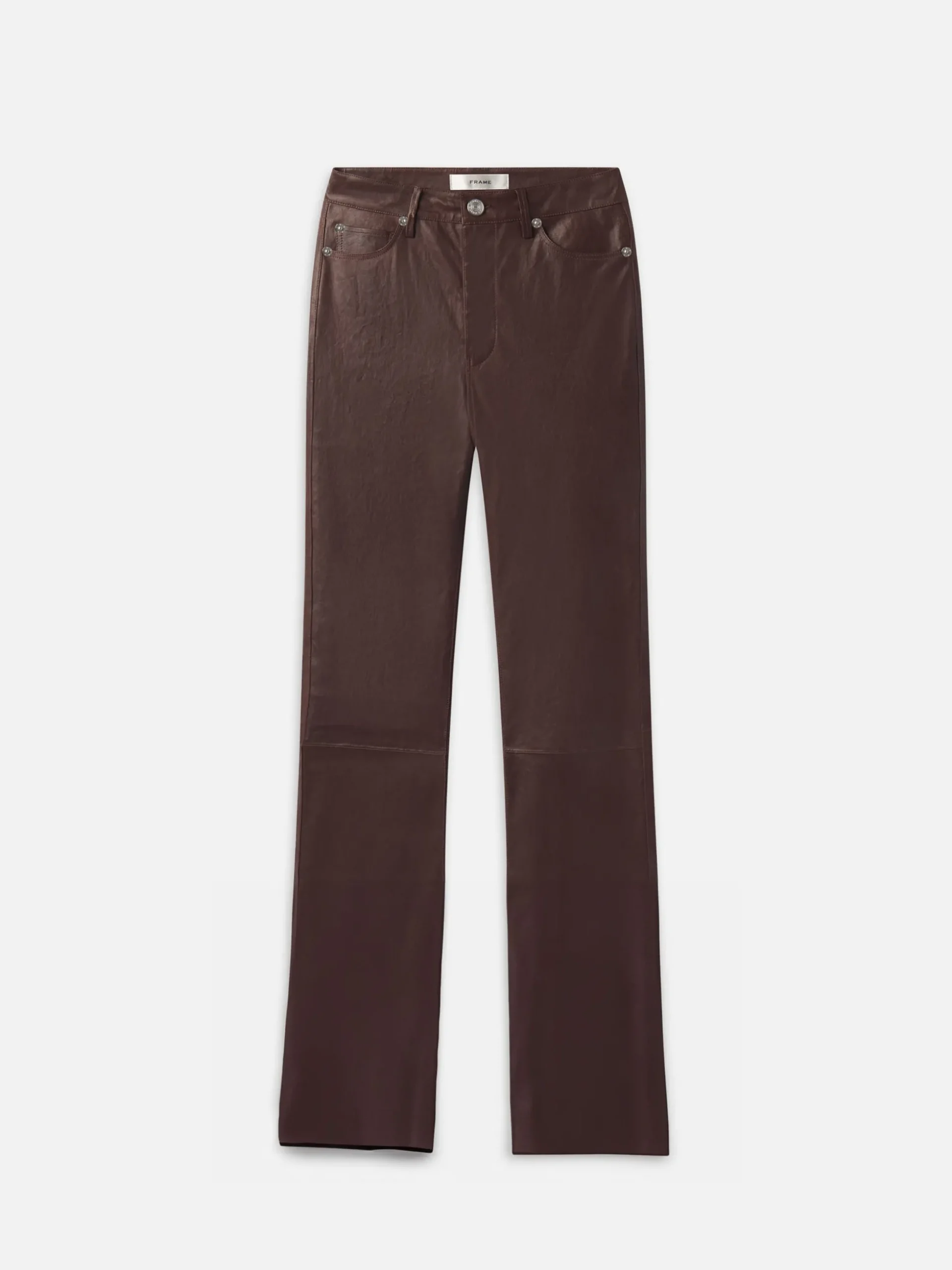 The Slim Stacked Leather Pant in Espresso