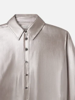 The Standard Shirt in Silver Lame
