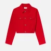 The Tailored Denim Jacket in Herrera Red