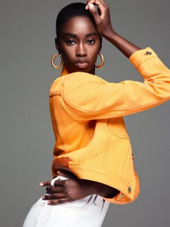 The Tailored Denim Jacket in Marigold