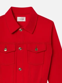 The Tailored Denim Jacket in Herrera Red