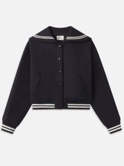 The Varsity Jacket in Navy Multi