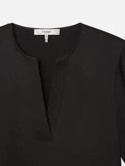 Tiered Ruffle Short Sleeve Blouse in Black
