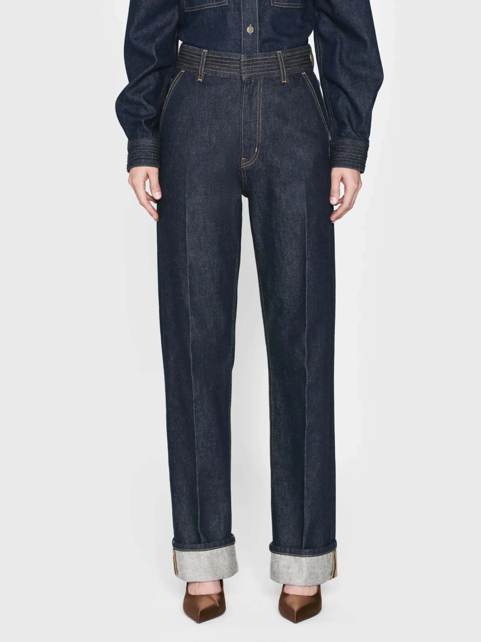 Trapunto Trouser in Rinse