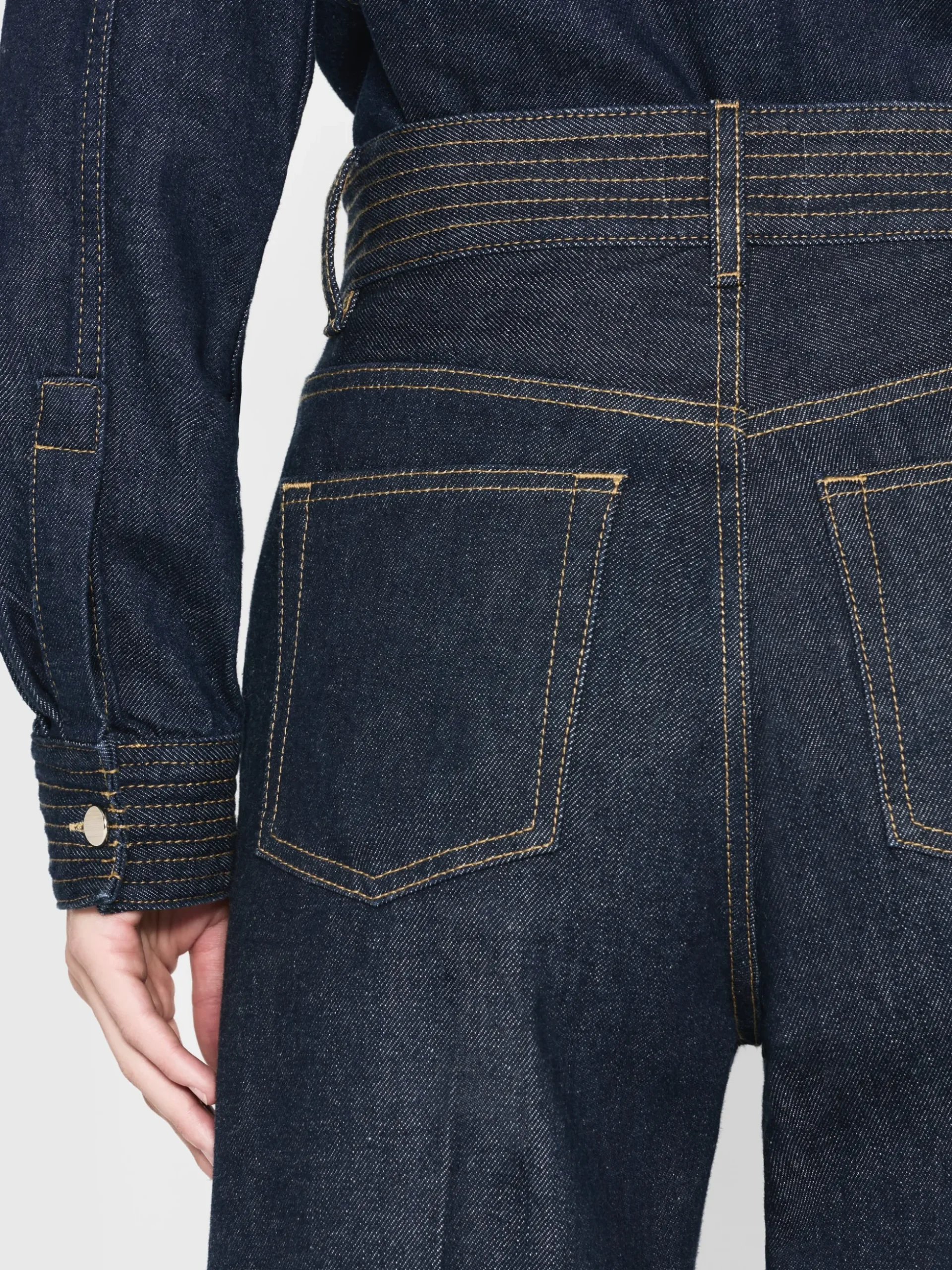 Trapunto Trouser in Rinse