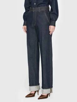 Trapunto Trouser in Rinse