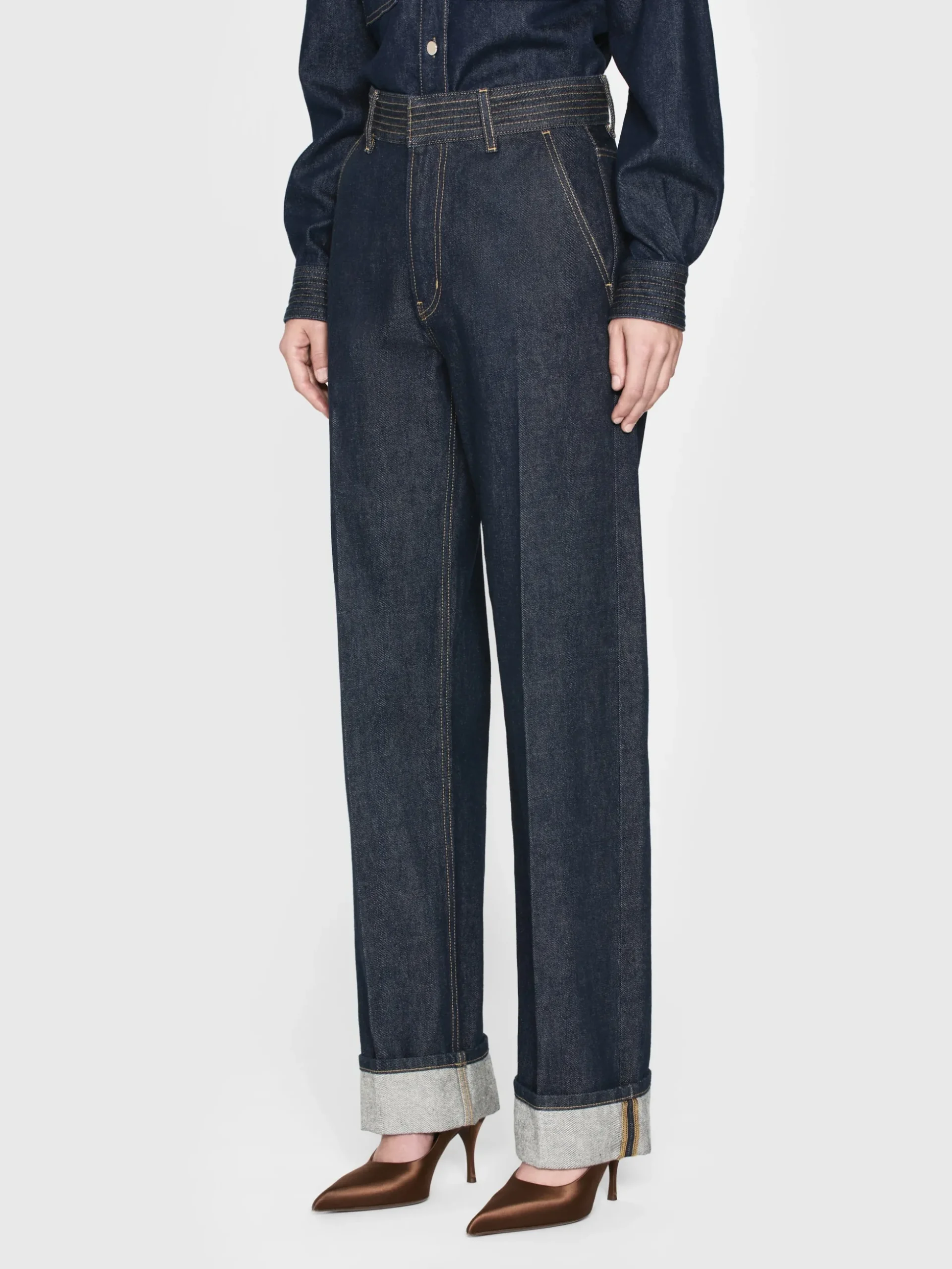Trapunto Trouser in Rinse