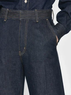 Trapunto Trouser in Rinse