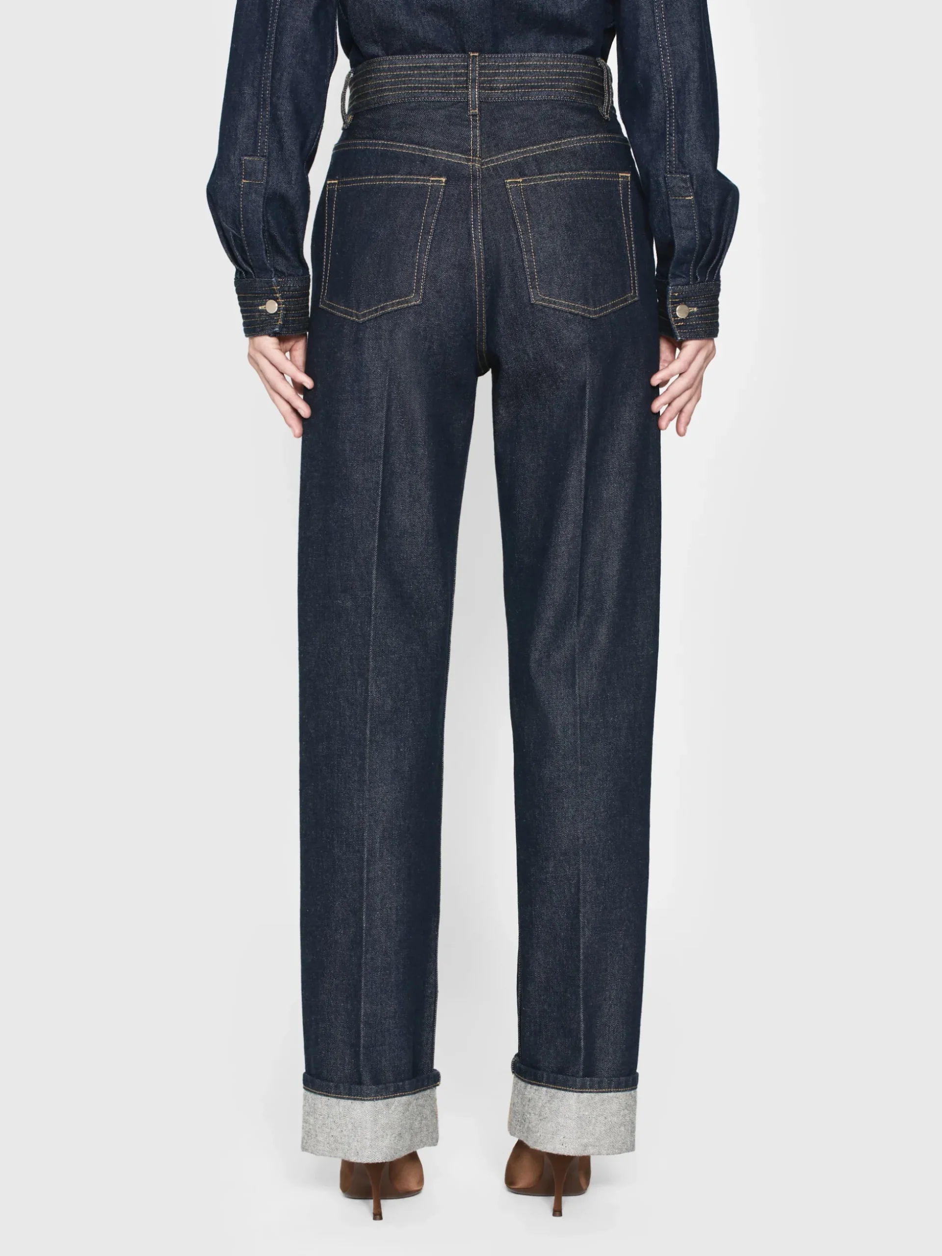 Trapunto Trouser in Rinse