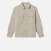 Tweed Overshirt Jacket in Dove Tweed