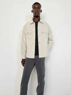 Tweed Overshirt Jacket in Dove Tweed