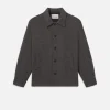 Tweed Shirt Jacket in Heather Brown