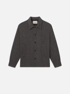 Tweed Shirt Jacket in Heather Brown