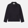 Unlined Suede Chore Coat in Dark Navy