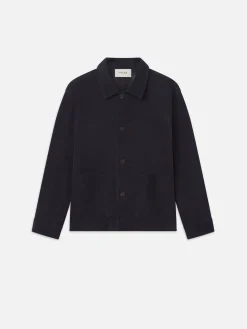 Unlined Suede Chore Coat in Dark Navy