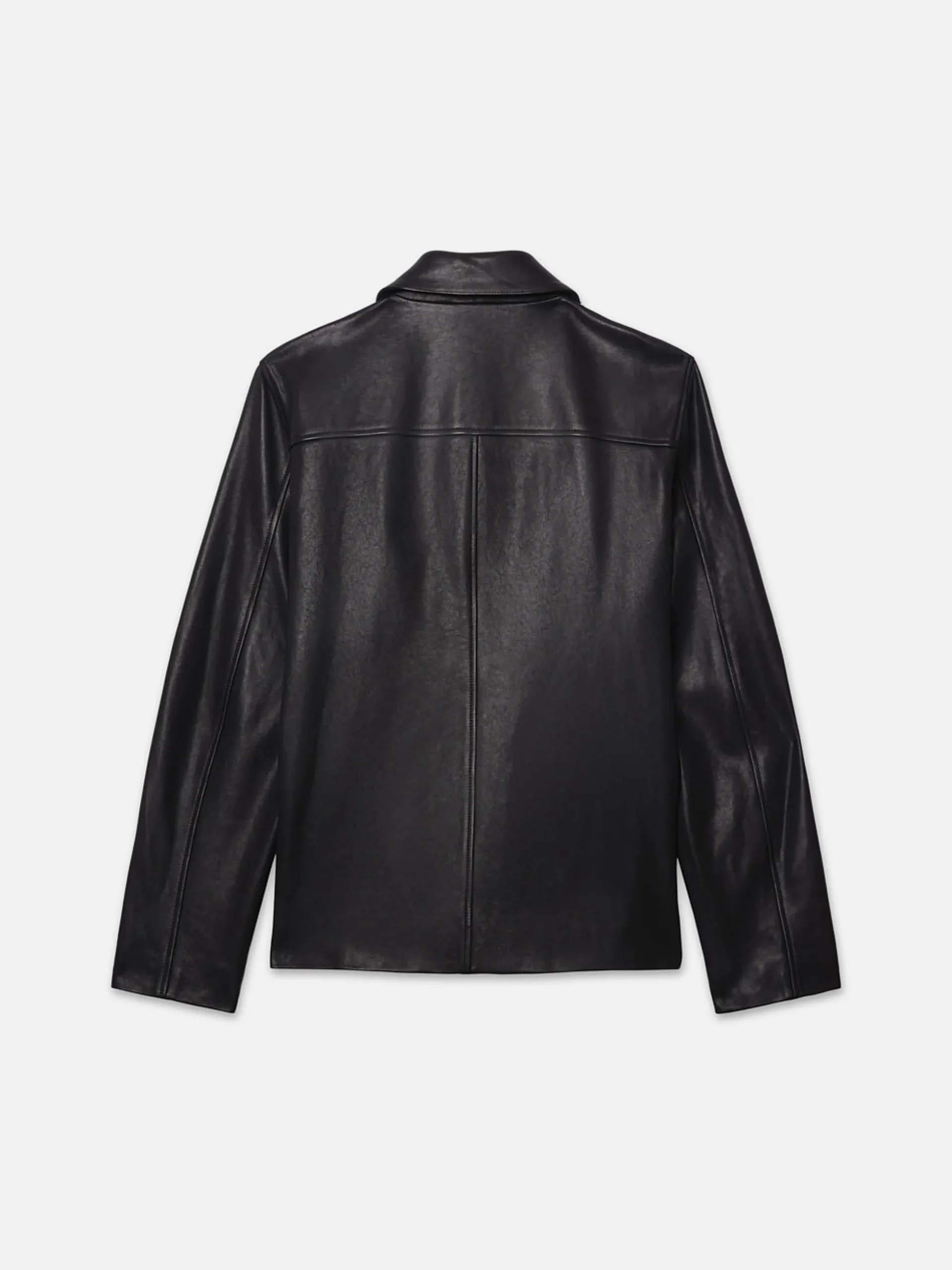 Utility Leather Jacket in Black