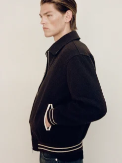 Varsity Jacket in Dark Brown