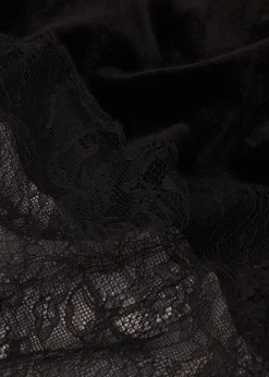 Velvet Lace Skirt in Black
