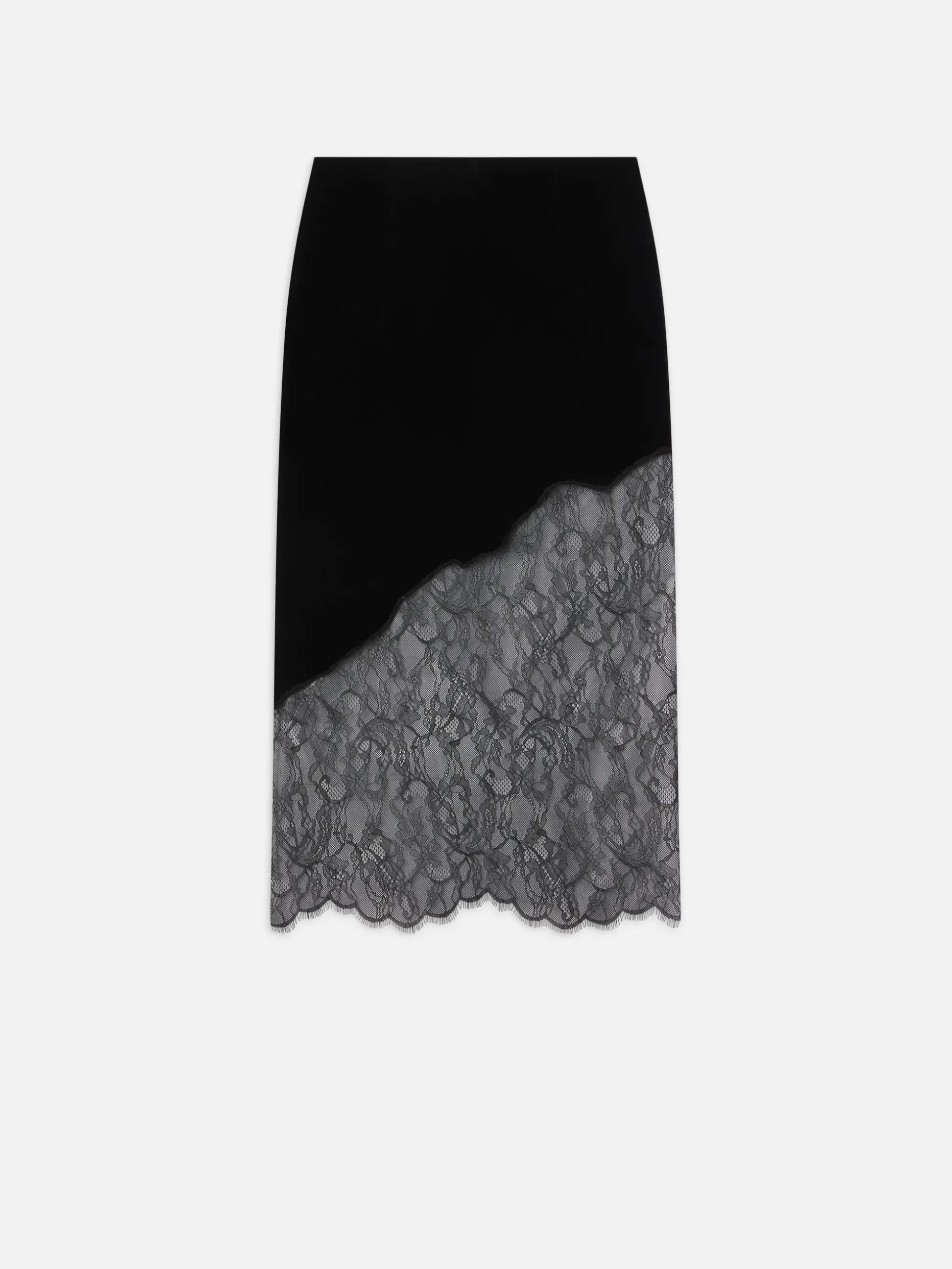 Velvet Lace Skirt in Black