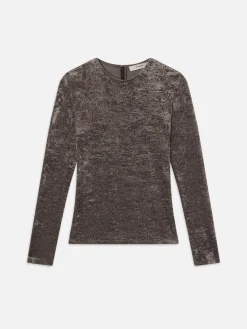 Velvet Long Sleeve Top in Dusk