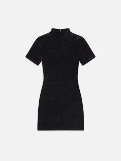 Velvet Mini Dress in Black
