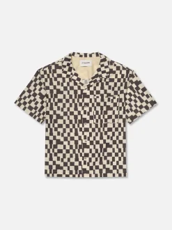 Vintage Print Shirt in Dark Navy