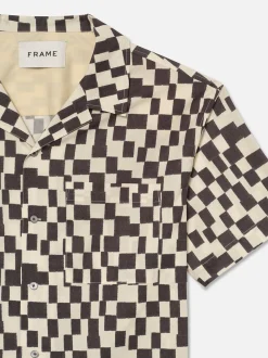 Vintage Print Shirt in Dark Navy