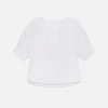 V-Neck Popover Top in White