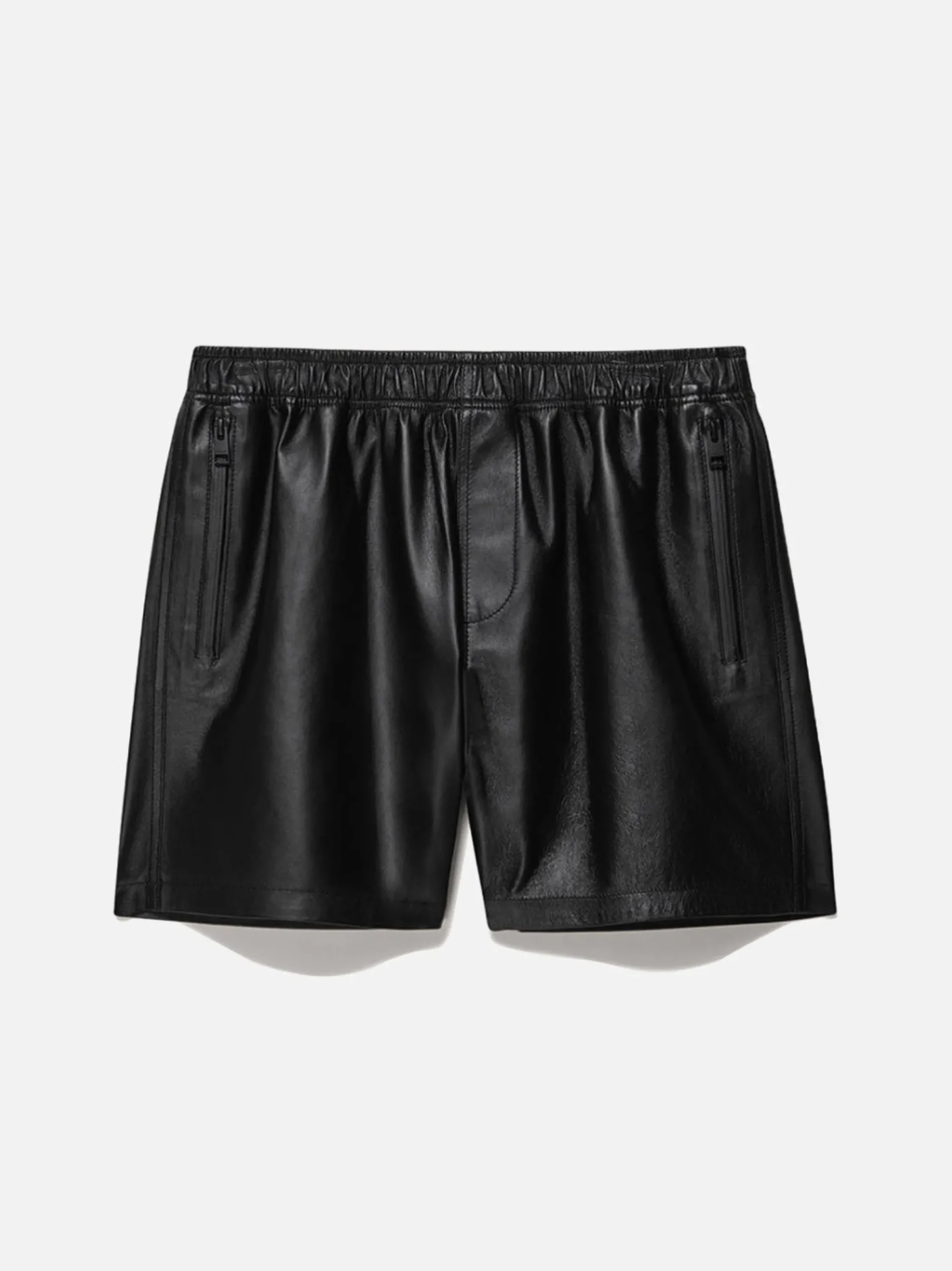 Volley Leather Short in Noir
