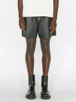 Volley Leather Short in Noir