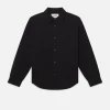 Waffle Textured Shirt in Black