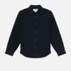 Waffle Textured Shirt in Dark Navy