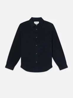 Waffle Textured Shirt in Dark Navy