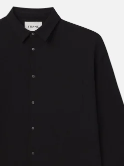 Waffle Textured Shirt in Black
