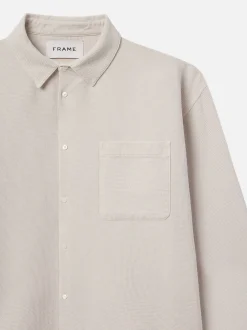 Waffle Textured Shirt in Off White
