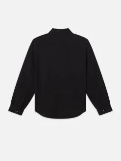 Waffle Textured Shirt in Black