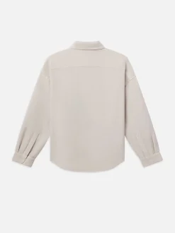 Waffle Textured Shirt in Off White