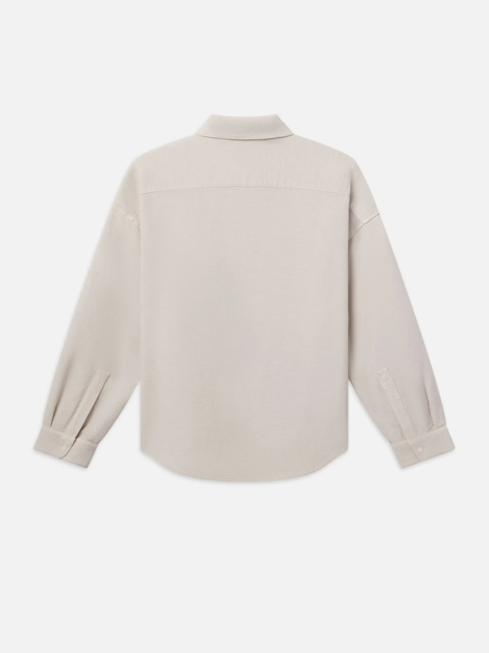 Waffle Textured Shirt in Off White
