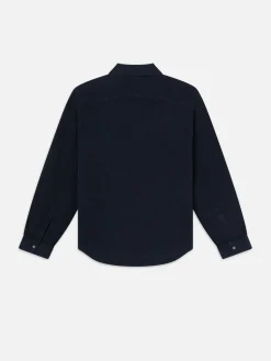 Waffle Textured Shirt in Dark Navy