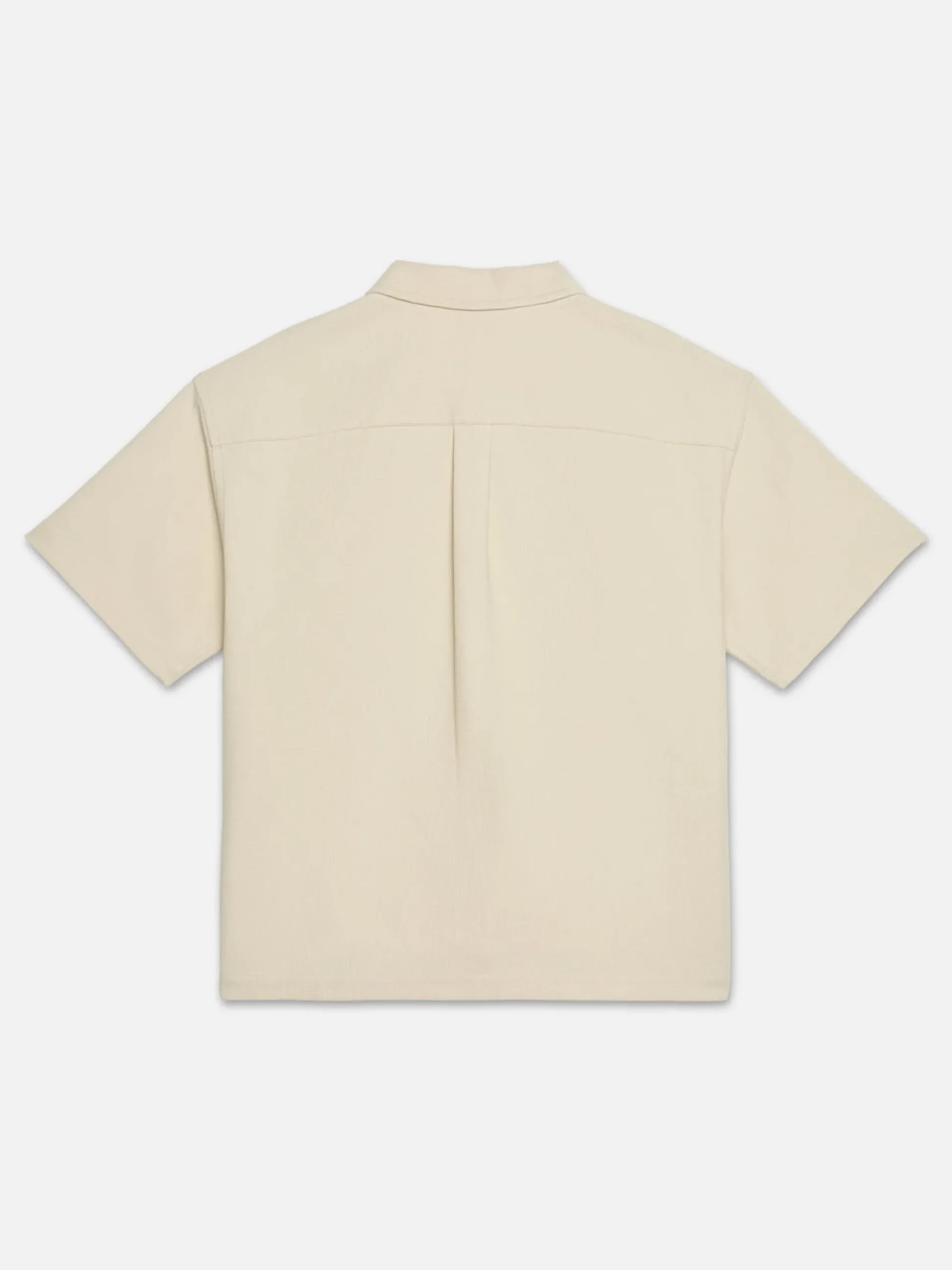 Waffle Textured Short Sleeve Shirt in Beige