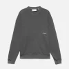 Waffle Textured Sweatshirt in Charcoal Grey