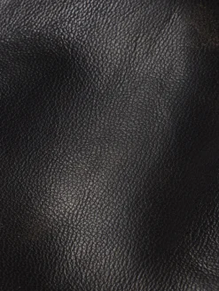 Washed Leather Pant Trousers in Black Washed