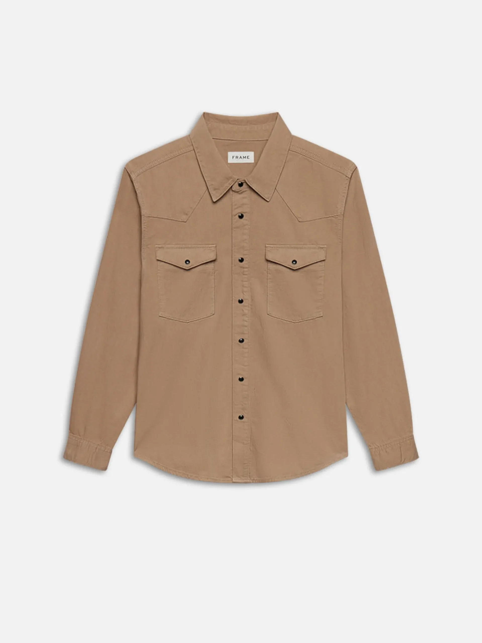 Western Denim Shirt in Dark Beige