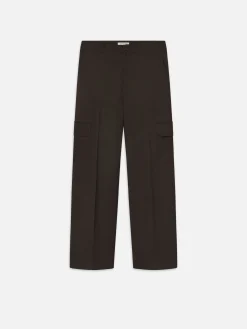 Wool Cargo Pant Trousers in Dark Taupe