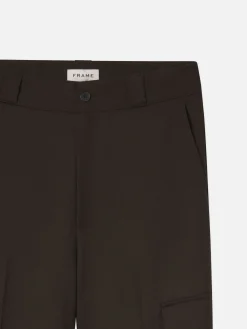 Wool Cargo Pant Trousers in Dark Taupe