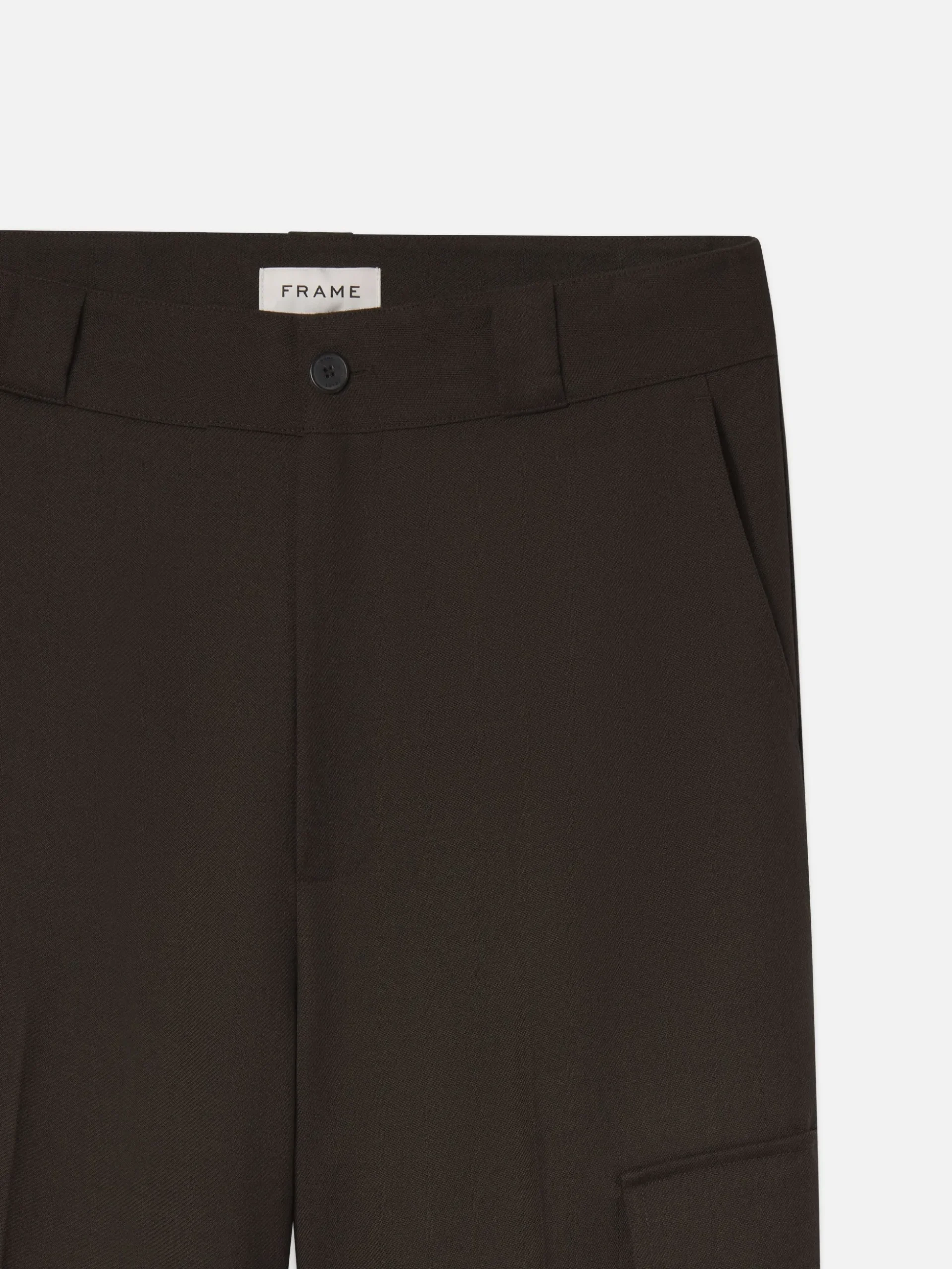 Wool Cargo Pant Trousers in Dark Taupe