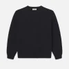 Wool Cashmere Textured Sweater in Dark Navy
