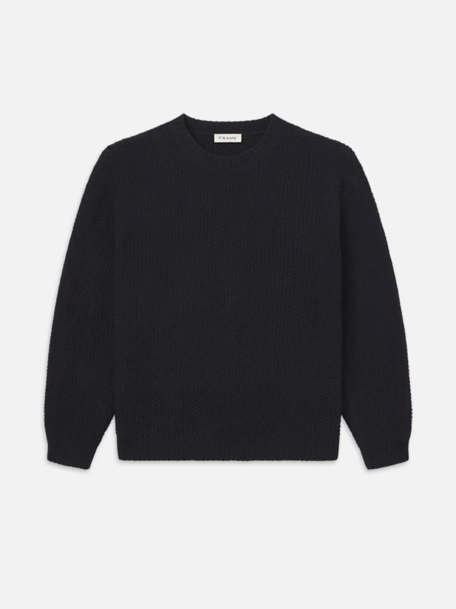 Wool Cashmere Textured Sweater in Dark Navy