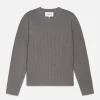 Wool Cashmere Textured Sweater in Light Brown